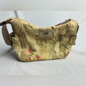 RARE FOSSIL Crosbody Bag Purse Khaki Tan Brown, Adjustable Strap Canvas Cotton